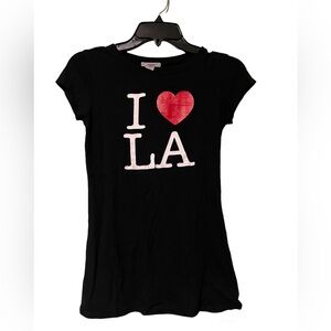 Davida I Heart LA Black Fitted Souvenir Destination Tee